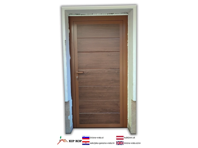 ENOKRILNA VHODNA VRATA SIDE STEP 100 X 210 BARVE TEMNI HRAST