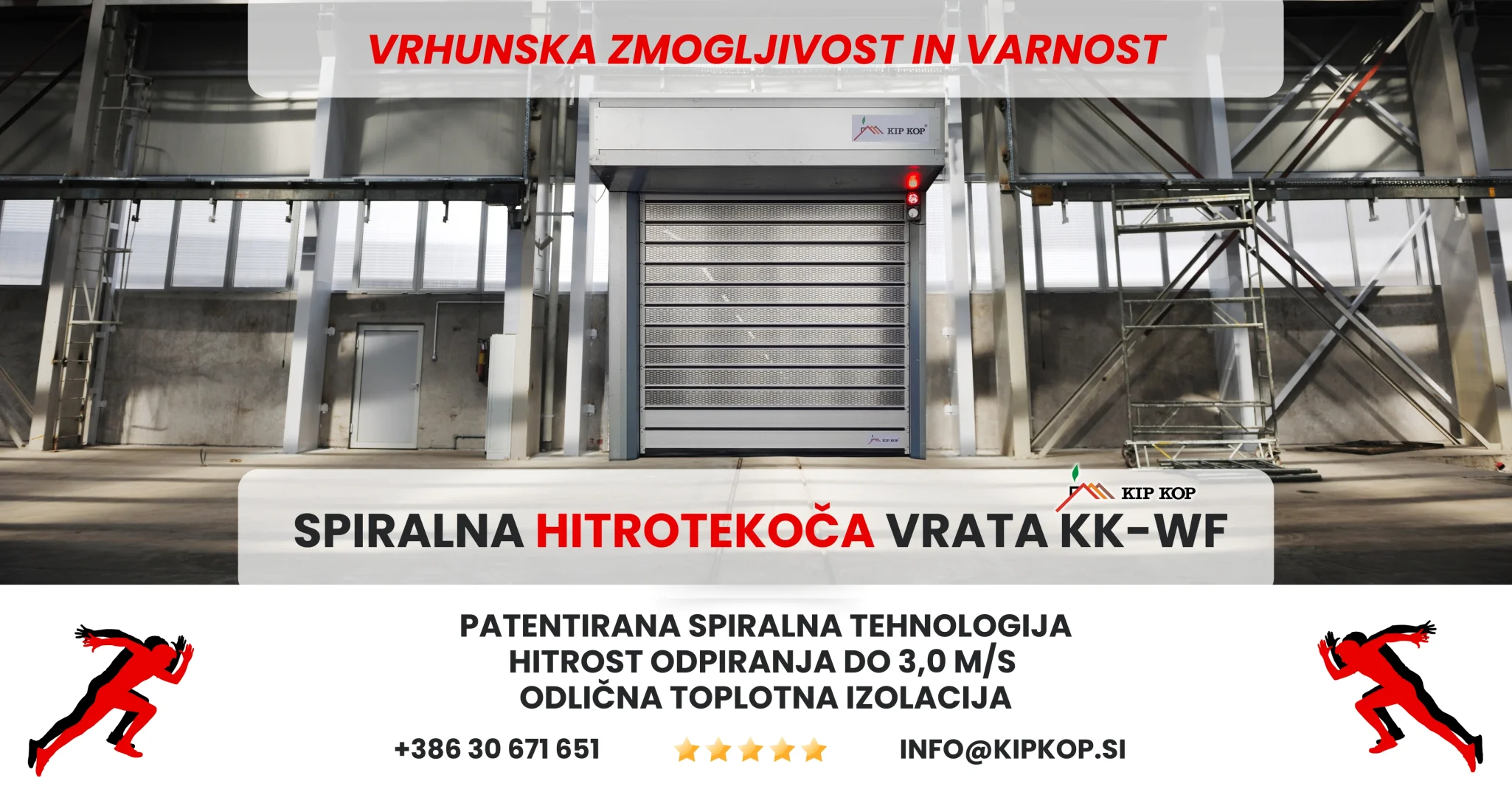 Spiralna hitrotekoča vrata: TOP izbira za garažne hiše in industrijo